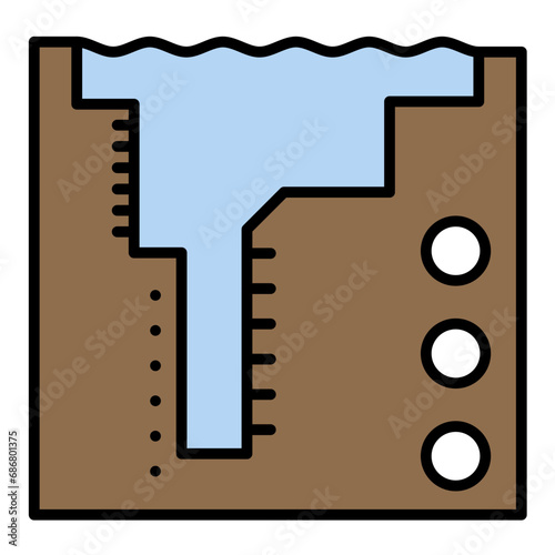 Freediving Flat Multicolor Icon