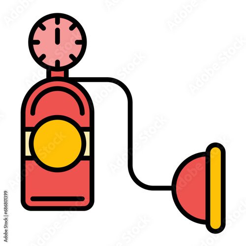 Oxygen Tank Flat Multicolor Icon
