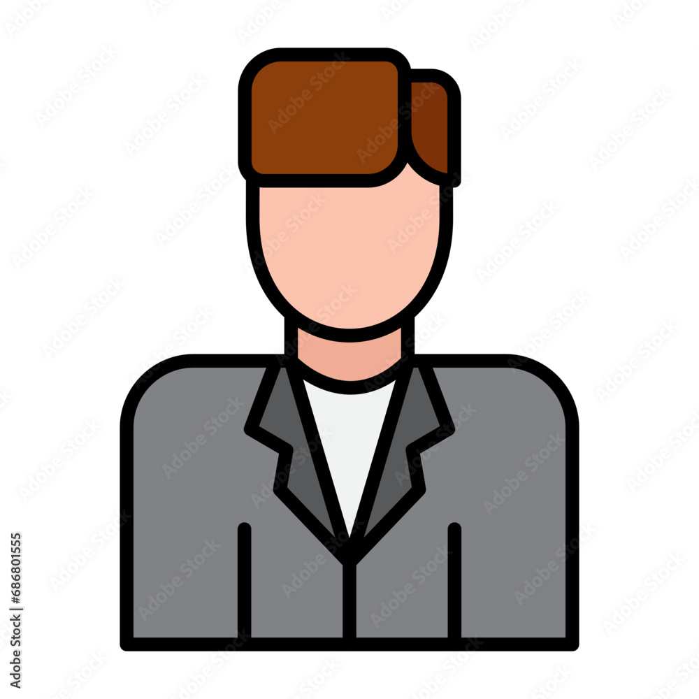 Businessman Flat Multicolor Icon Businessman Flat Multicolor Icon