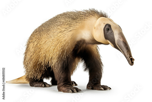 Giant anteater (Myrmecophaga tridactyla) on white background