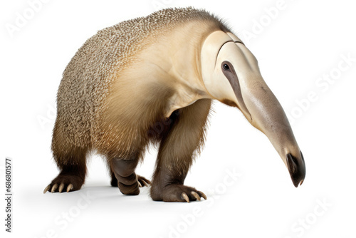 Giant anteater (Myrmecophaga tridactyla) on white background photo