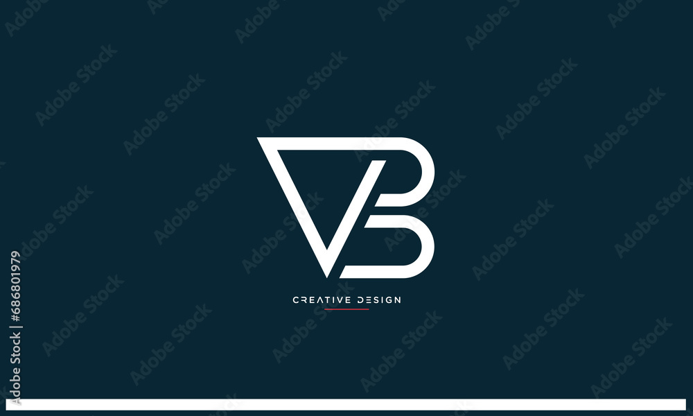 VB or BV Alphabet letters logo monogram