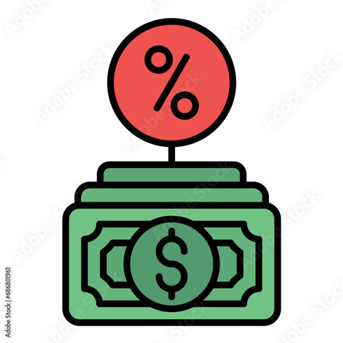 Dividend Payment Flat Multicolor Icon