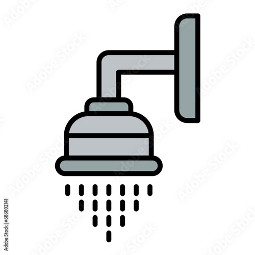 Shower Flat Multicolor Icon