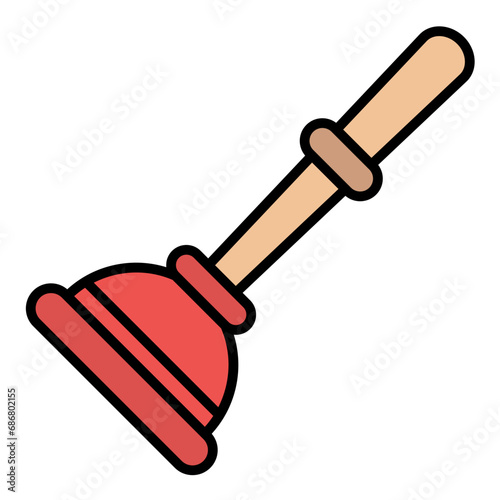 Cup Plunger Flat Multicolor Icon