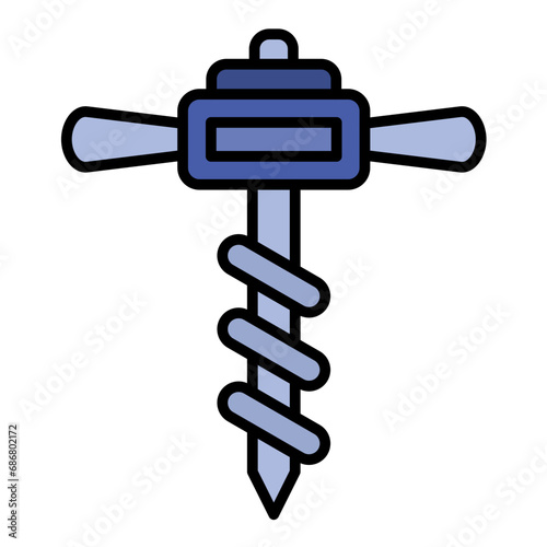 Drain Auger Flat Multicolor Icon