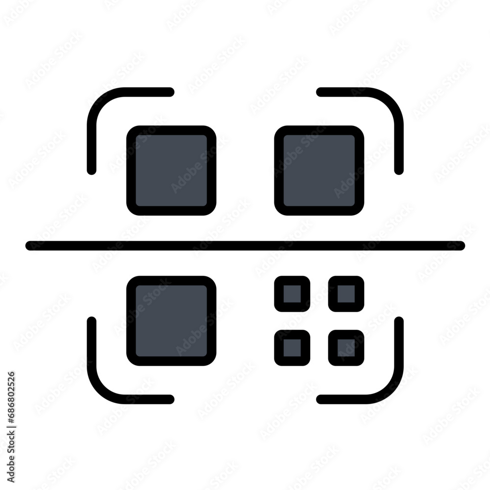 Scan Qr Code Flat Multicolor Icon Scan Qr Code Flat Multicolor Icon