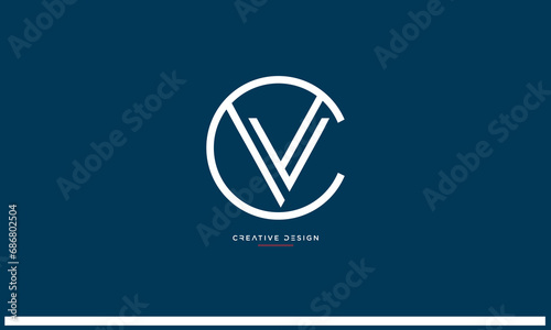 VC or CV alphabet letters logo monogram