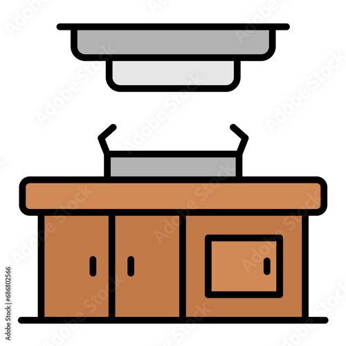 Kitchen Flat Multicolor Icon