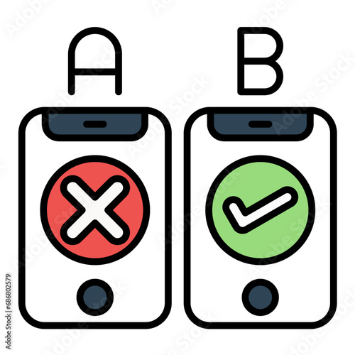 Ab Testing Flat Multicolor Icon