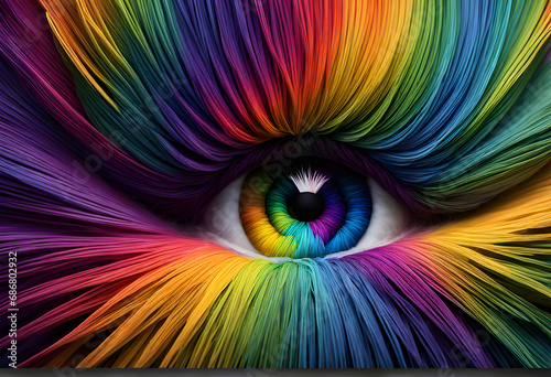 Rainbow eye. Generative AI