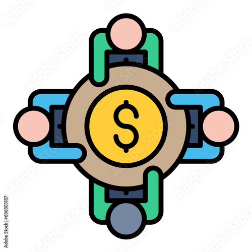 Share Holder Flat Multicolor Icon