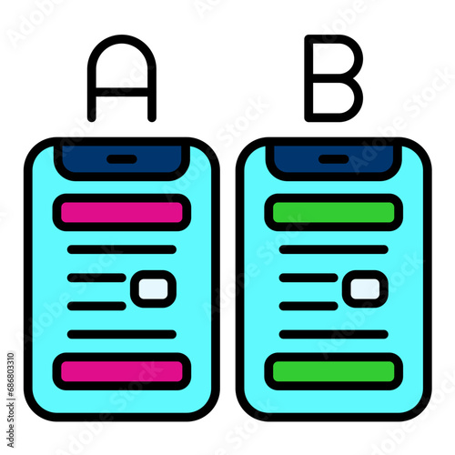 Ab Testing Flat Multicolor Icon