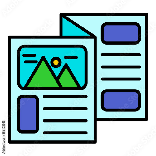 Brochure Flat Multicolor Icon