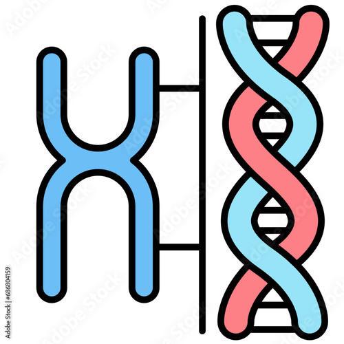 Chromosome Flat Multicolor Icon
