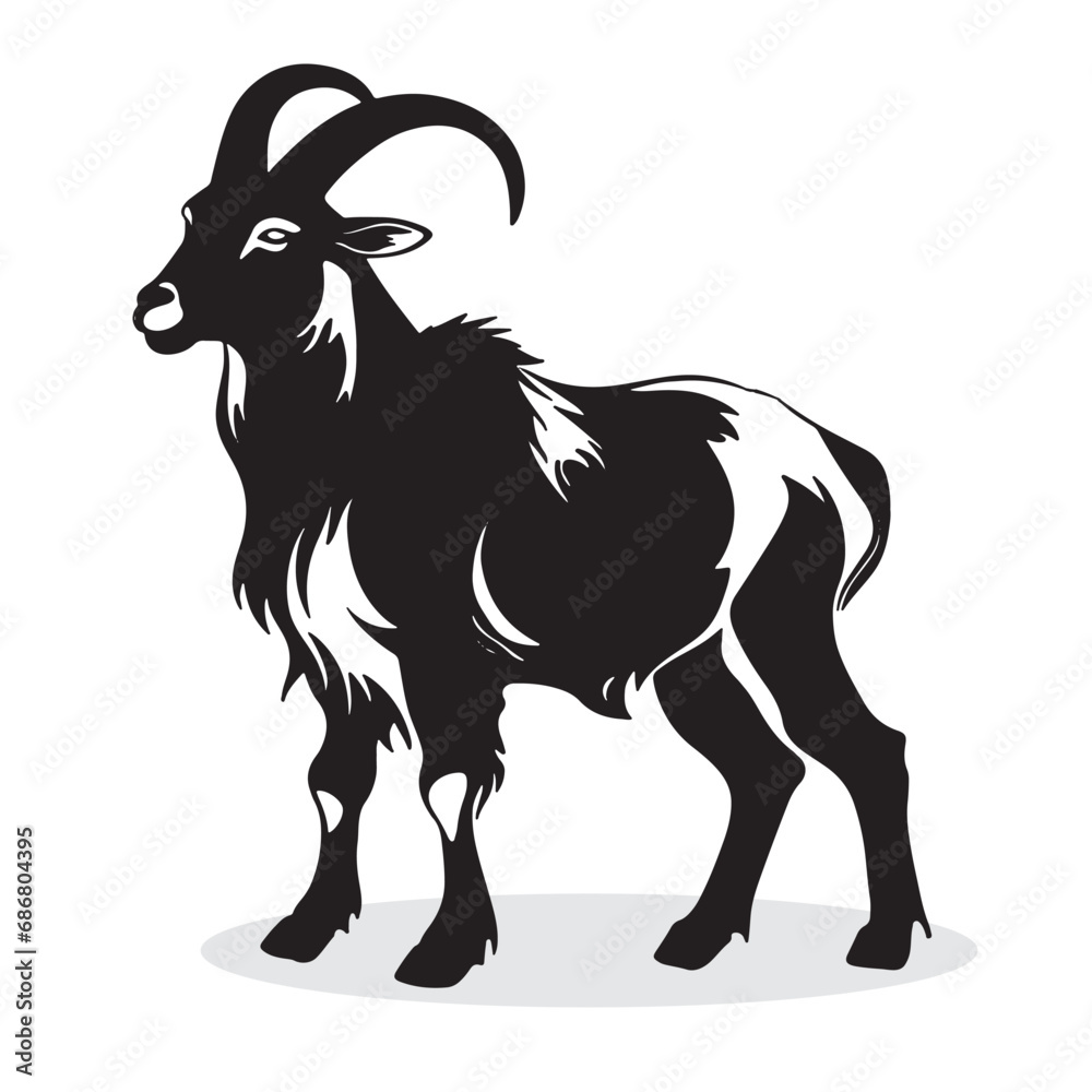Mountain Goat silhouettes and icons. black flat color simple elegant Mountain Goat animal vector and illustration. Mountain Goat silhouettes and icons. black flat color simple elegant Mountain Goat animal vector and illustration.