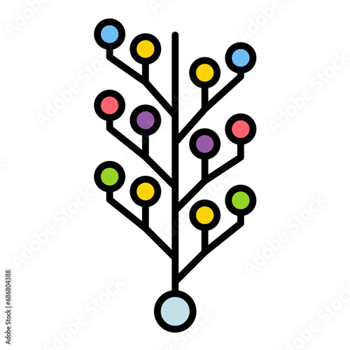 Phylogenetics Flat Multicolor Icon