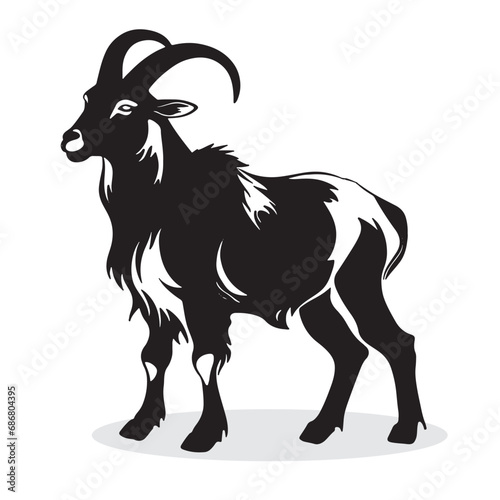 Mountain Goat silhouettes and icons. black flat color simple elegant Mountain Goat animal vector and illustration.