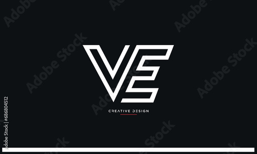 Alphabet letters icon logo VE or EV