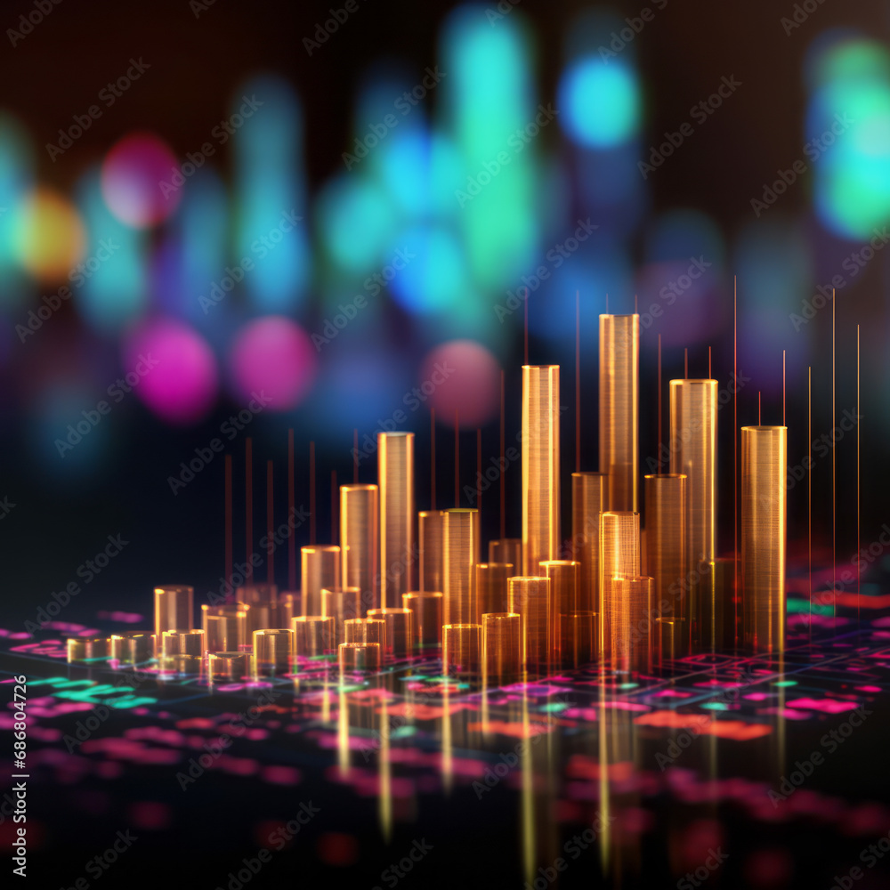 Abstract creative financial chart hologram. Abstract creative financial chart hologram.