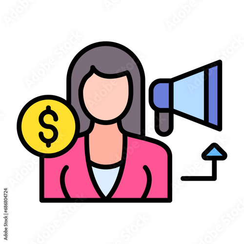 Influencer Sponsorship Flat Multicolor Icon