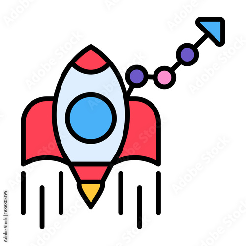 Growth Hacking Flat Multicolor Icon