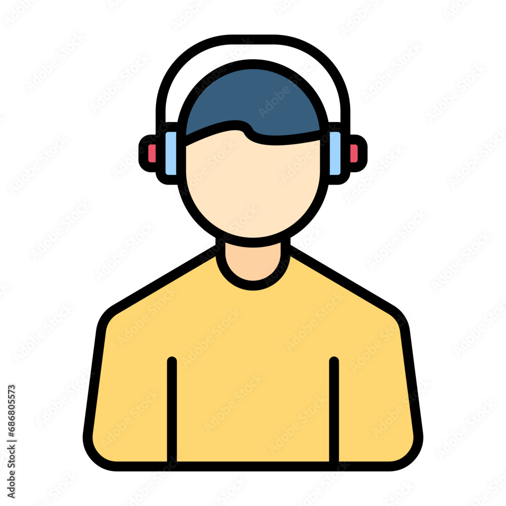 Customer Service Agent Flat Multicolor Icon Customer Service Agent Flat Multicolor Icon