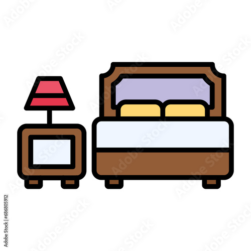 Accomodation Flat Multicolor Icon