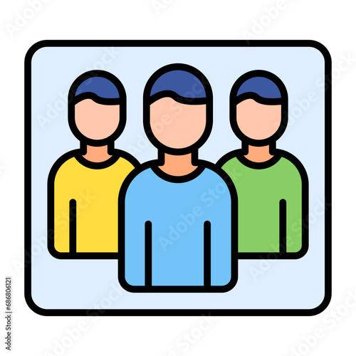 Lookalike Audiences Flat Multicolor Icon