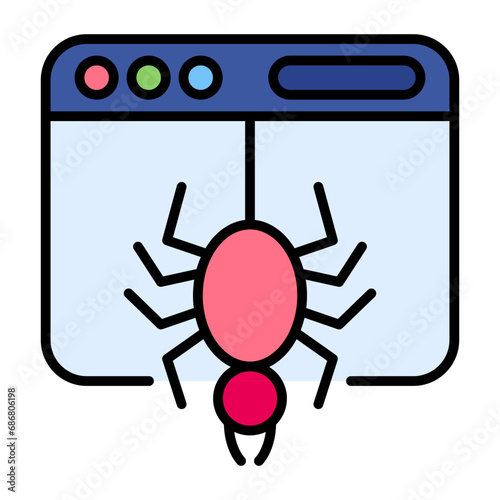 Spider Flat Multicolor Icon
