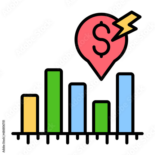 Market Forecast Flat Multicolor Icon