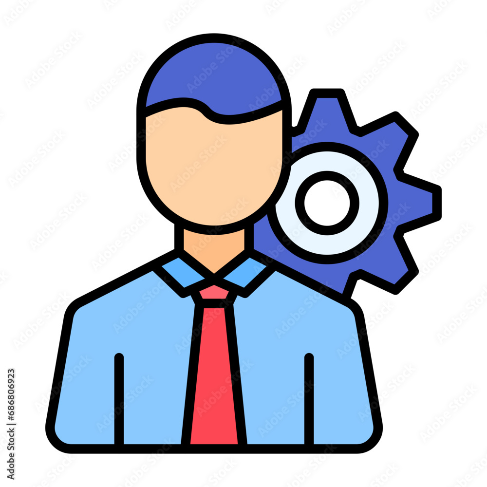 Employee Management Flat Multicolor Icon Employee Management Flat Multicolor Icon