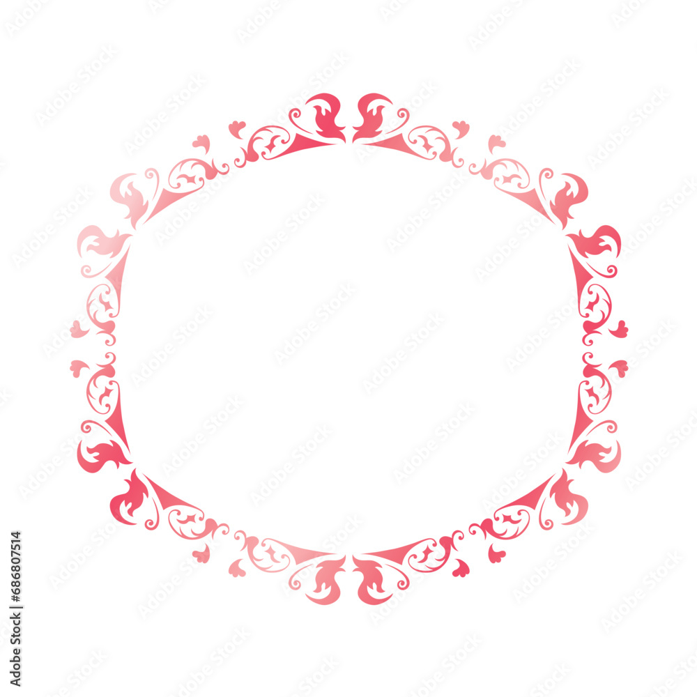 素材_フレーム_春をイメージしたピンクの飾り枠。シンプルで高級感のある囲みのデザイン。字無