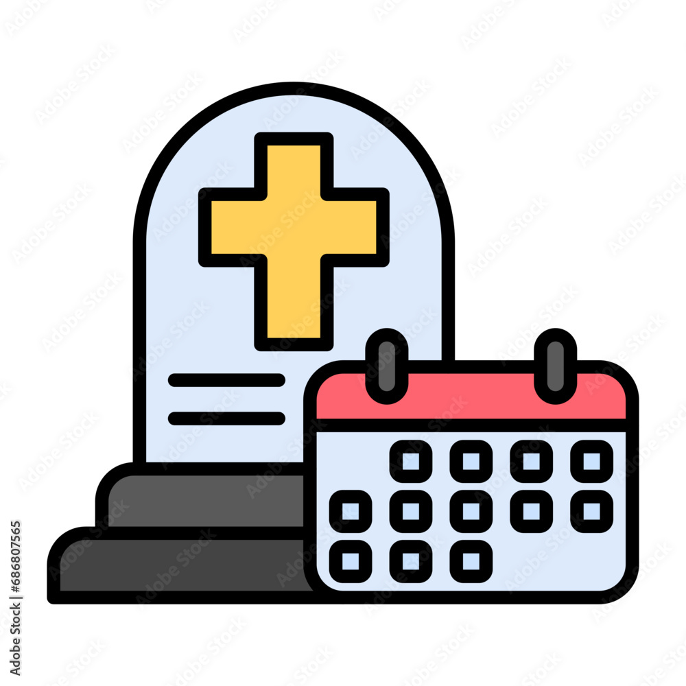 Obraz premium Bereavement Leave Flat Multicolor Icon