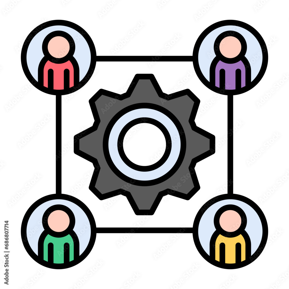 Human Resource Flat Multicolor Icon Human Resource Flat Multicolor Icon