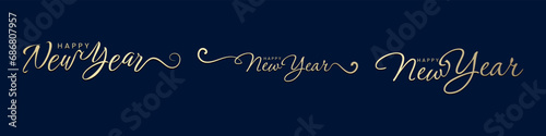 2024 Happy New Year Typography Design Set