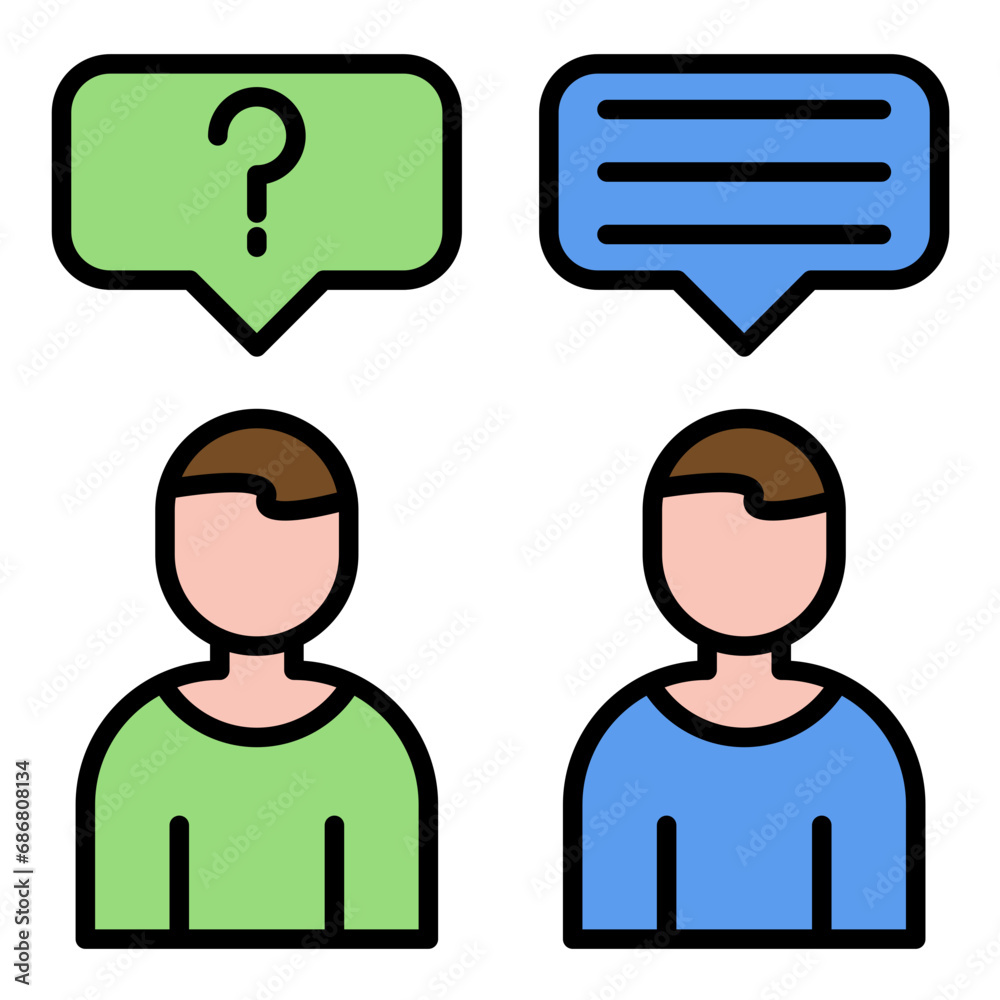 Discussion Flat Multicolor Icon Discussion Flat Multicolor Icon