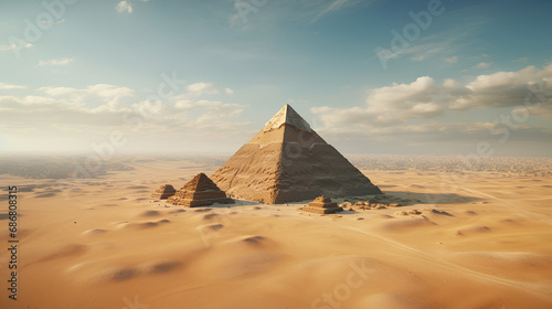 Aerial photography of the Great Pyramids of Giza  Egypt tourism concept.