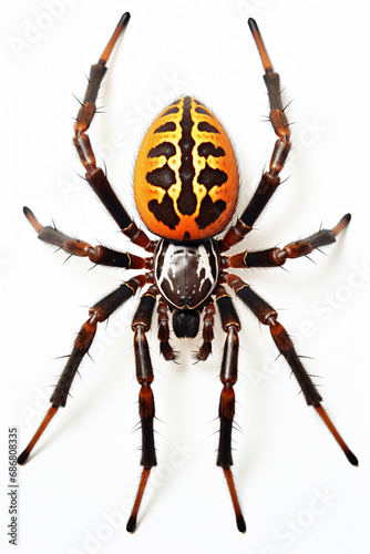 black and orange spider on a white background, generative ai 