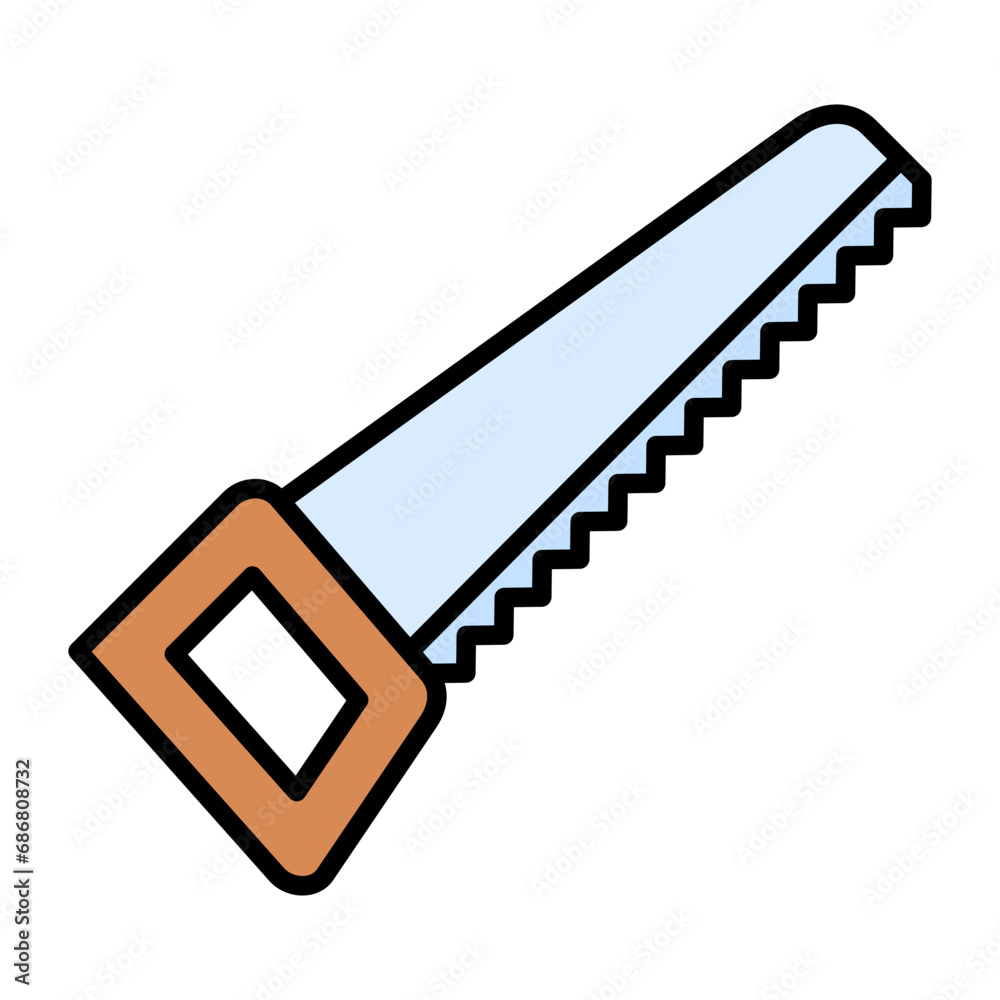 Pruning Saw Flat Multicolor Icon Pruning Saw Flat Multicolor Icon