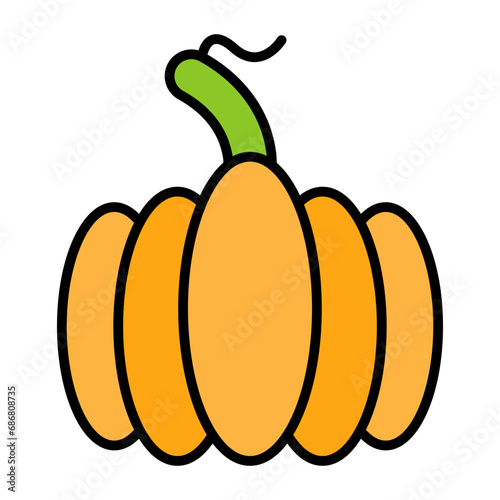 Pumpkin Flat Multicolor Icon