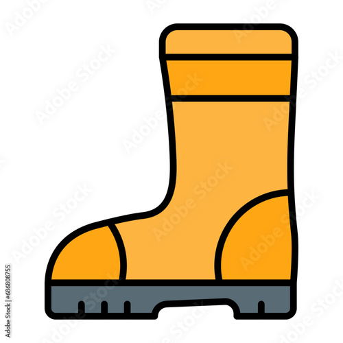 Rubber Boots Flat Multicolor Icon