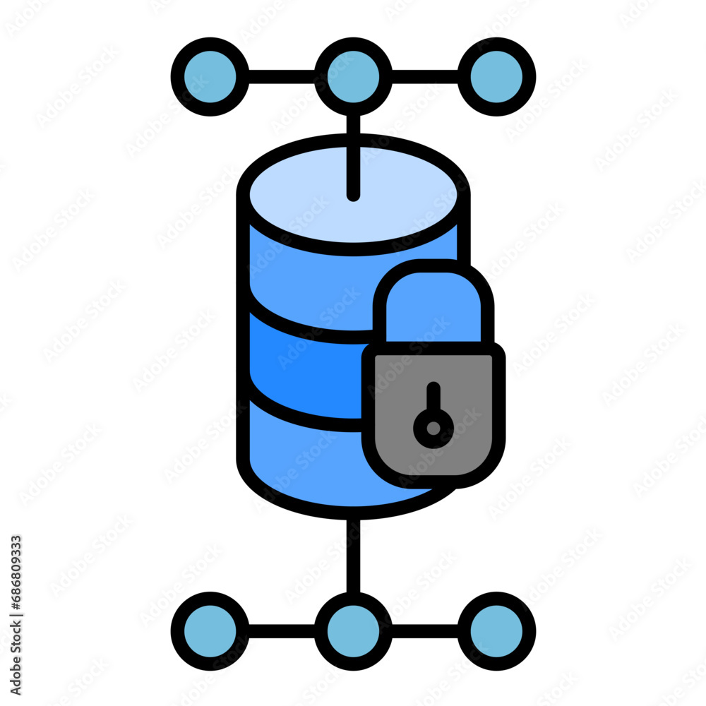 Data Protection Flat Multicolor Icon Data Protection Flat Multicolor Icon