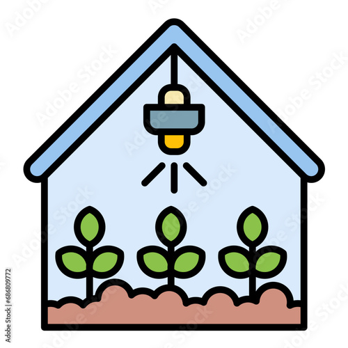 Greenhouse Flat Multicolor Icon
