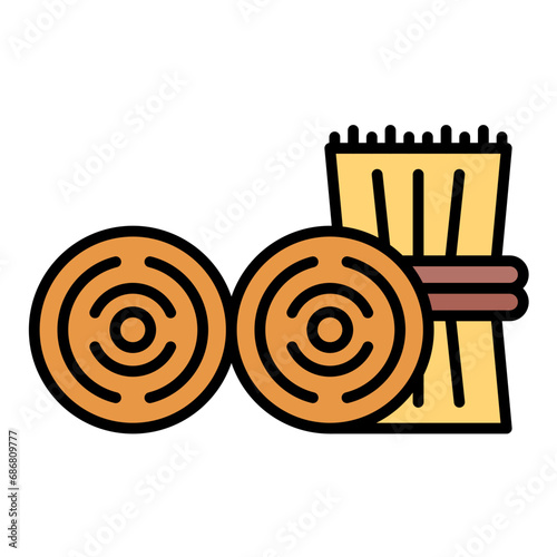 Hay Bale Flat Multicolor Icon