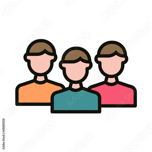 Group Member Flat Multicolor Icon