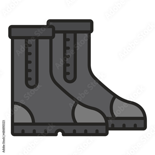 Diving Boots Flat Multicolor Icon