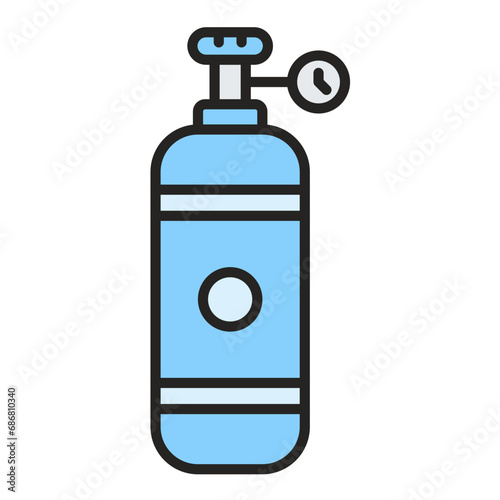 Diving Cylinder Flat Multicolor Icon