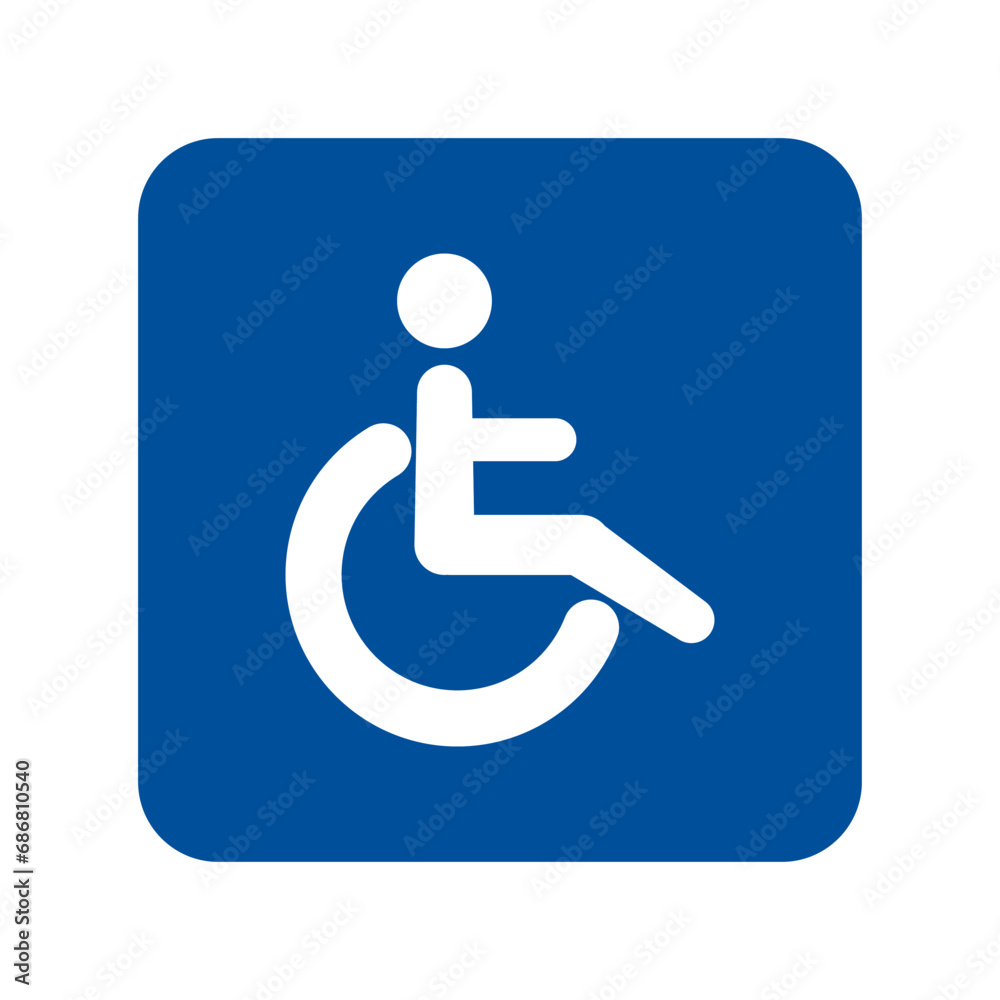 Wheelchair, disabled, handicapped access sign or symbol flat icon for websites, hospital, shopping mall, print Wheelchair, disabled, handicapped access sign or symbol flat icon for websites, hospital, shopping mall, print