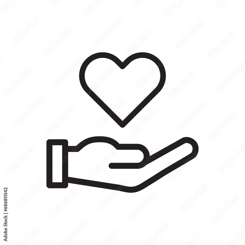 Donation, healthcare, giving aid icon. Heart in hand icon. Hands holding heart sign, illustration Donation, healthcare, giving aid icon. Heart in hand icon. Hands holding heart sign, illustration